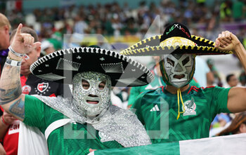 2022-11-26 - Fans of Mexico during the FIFA World Cup 2022, Group C football match between Argentina and Mexico on November 26, 2022 at Lusail Stadium in Al Daayen, Qatar - FOOTBALL - WORLD CUP 2022 - ARGENTINA V MEXICO - FIFA WORLD CUP - SOCCER