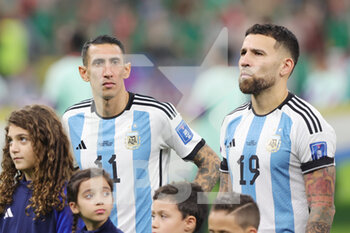 2022-11-26 - Angel Di Maria, Nicolas Otamendi of Argentina during the FIFA World Cup 2022, Group C football match between Argentina and Mexico on November 26, 2022 at Lusail Stadium in Al Daayen, Qatar - FOOTBALL - WORLD CUP 2022 - ARGENTINA V MEXICO - FIFA WORLD CUP - SOCCER