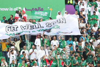 2022-11-26 - Fans of Saudi Arabia during the FIFA World Cup 2022, Group C football match between Poland and Saudi Arabia on November 26, 2022 at Education City Stadium in Doha, Qatar - FOOTBALL - WORLD CUP 2022 - POLAND V SAUDI ARABIA - FIFA WORLD CUP - SOCCER