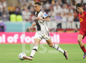 2022-11-27 - Jamal Musiala of Germany during the FIFA World Cup 2022, Group E football match between Spain and Germany on November 27, 2022 at Al Bayt Stadium in Al Khor, Qatar - FOOTBALL - WORLD CUP 2022 - SPAIN V GERMANY - FIFA WORLD CUP - SOCCER