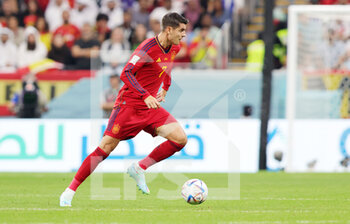 2022-11-27 - Alvaro Morata of Spain during the FIFA World Cup 2022, Group E football match between Spain and Germany on November 27, 2022 at Al Bayt Stadium in Al Khor, Qatar - FOOTBALL - WORLD CUP 2022 - SPAIN V GERMANY - FIFA WORLD CUP - SOCCER