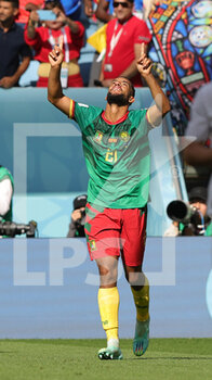 28/11/2022 - Jean-Charles Castelletto of Cameroon celebrates his goal 1-0 during the FIFA World Cup 2022, Group G football match between Cameroon and Serbia on November 28, 2022 at Al Janoub Stadium in Al Wakrah, Qatar - FOOTBALL - WORLD CUP 2022 - CAMEROON V SERBIA - FIFA MONDIALI - CALCIO
