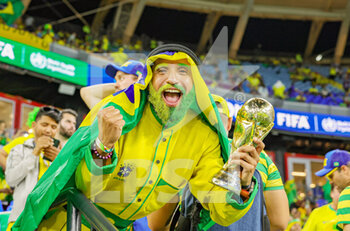 2022-11-29 - Brazil fans during the FIFA World Cup 2022, Group G football match between Brazil and Switzerland on November 28, 2022 at Stadium 974 in Doha, Qatar - FOOTBALL - WORLD CUP 2022 - BRAZIL V SWITZERLAND - FIFA WORLD CUP - SOCCER