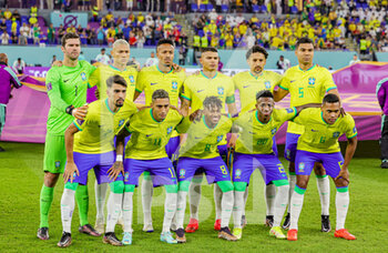 2022-11-29 - Team of Brazil during the FIFA World Cup 2022, Group G football match between Brazil and Switzerland on November 28, 2022 at Stadium 974 in Doha, Qatar - FOOTBALL - WORLD CUP 2022 - BRAZIL V SWITZERLAND - FIFA WORLD CUP - SOCCER