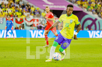 2022-11-29 - Vinicius Junior (20) of Brazil during the FIFA World Cup 2022, Group G football match between Brazil and Switzerland on November 28, 2022 at Stadium 974 in Doha, Qatar - FOOTBALL - WORLD CUP 2022 - BRAZIL V SWITZERLAND - FIFA WORLD CUP - SOCCER