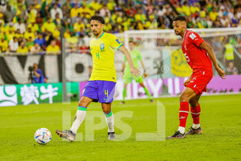 2022-11-29 - Marquinhos (4) of Brazil during the FIFA World Cup 2022, Group G football match between Brazil and Switzerland on November 28, 2022 at Stadium 974 in Doha, Qatar - FOOTBALL - WORLD CUP 2022 - BRAZIL V SWITZERLAND - FIFA WORLD CUP - SOCCER