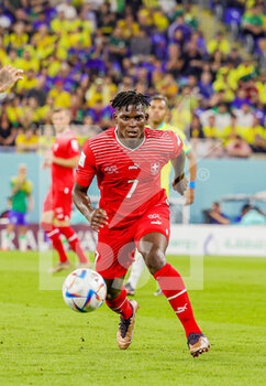 2022-11-29 - Breel Embolo (7) of Switzerland during the FIFA World Cup 2022, Group G football match between Brazil and Switzerland on November 28, 2022 at Stadium 974 in Doha, Qatar - FOOTBALL - WORLD CUP 2022 - BRAZIL V SWITZERLAND - FIFA WORLD CUP - SOCCER