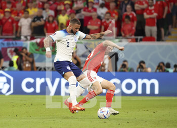 2022-11-29 - Kyle Walker of England, during the FIFA World Cup 2022, Group B football match between Wales and England on November 29, 2022 at Ahmad Bin Ali Stadium in Ar-Rayyan, Qatar - FOOTBALL - WORLD CUP 2022 - WALES V ENGLAND - FIFA WORLD CUP - SOCCER