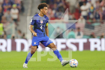 2022-11-29 - Tyler Adams of USA during the FIFA World Cup 2022, Group B football match between Iran and United States on November 29, 2022 at Al Thumama Stadium in Doha, Qatar - FOOTBALL - WORLD CUP 2022 - IRAN V UNITED STATES - FIFA WORLD CUP - SOCCER