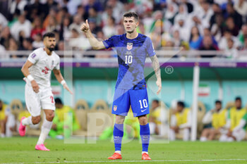 2022-11-29 - Christian Pulisic of USA during the FIFA World Cup 2022, Group B football match between Iran and United States on November 29, 2022 at Al Thumama Stadium in Doha, Qatar - FOOTBALL - WORLD CUP 2022 - IRAN V UNITED STATES - FIFA WORLD CUP - SOCCER