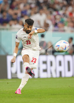 2022-11-29 - Ramin Rezaeian of Iran during the FIFA World Cup 2022, Group B football match between Iran and United States on November 29, 2022 at Al Thumama Stadium in Doha, Qatar - FOOTBALL - WORLD CUP 2022 - IRAN V UNITED STATES - FIFA WORLD CUP - SOCCER