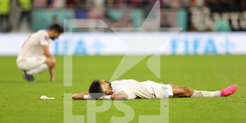 2022-11-29 - Ramin Rezaeian of Iran at full time during the FIFA World Cup 2022, Group B football match between Iran and United States on November 29, 2022 at Al Thumama Stadium in Doha, Qatar - FOOTBALL - WORLD CUP 2022 - IRAN V UNITED STATES - FIFA WORLD CUP - SOCCER