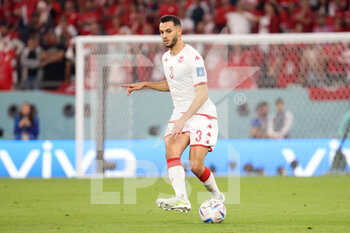 2022-11-30 - Montassar Talbi of Tunisia during the FIFA World Cup 2022, Group D football match between Tunisia and France on November 30, 2022 at Education City Stadium in Doha, Qatar - FOOTBALL - WORLD CUP 2022 - TUNISIA V FRANCE - FIFA WORLD CUP - SOCCER