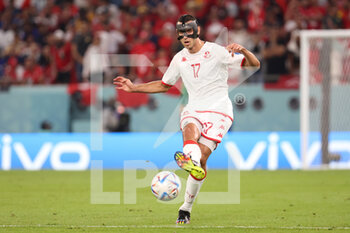 2022-11-30 - Ellyes Skhiri of Tunisia during the FIFA World Cup 2022, Group D football match between Tunisia and France on November 30, 2022 at Education City Stadium in Doha, Qatar - FOOTBALL - WORLD CUP 2022 - TUNISIA V FRANCE - FIFA WORLD CUP - SOCCER