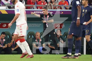 2022-11-30 - Coach of Tunisia Jalel Kadri during the FIFA World Cup 2022, Group D football match between Tunisia and France on November 30, 2022 at Education City Stadium in Doha, Qatar - FOOTBALL - WORLD CUP 2022 - TUNISIA V FRANCE - FIFA WORLD CUP - SOCCER