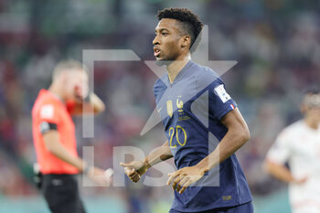 2022-11-30 - Kingsley Coman of France during the FIFA World Cup 2022, Group D football match between Tunisia and France on November 30, 2022 at Education City Stadium in Doha, Qatar - FOOTBALL - WORLD CUP 2022 - TUNISIA V FRANCE - FIFA WORLD CUP - SOCCER