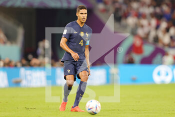 2022-11-30 - Raphael Varane of France during the FIFA World Cup 2022, Group D football match between Tunisia and France on November 30, 2022 at Education City Stadium in Doha, Qatar - FOOTBALL - WORLD CUP 2022 - TUNISIA V FRANCE - FIFA WORLD CUP - SOCCER
