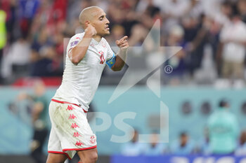 2022-11-30 - Wahbi Khazri of Tunisia celebrates his goal 1-0 during the FIFA World Cup 2022, Group D football match between Tunisia and France on November 30, 2022 at Education City Stadium in Doha, Qatar - FOOTBALL - WORLD CUP 2022 - TUNISIA V FRANCE - FIFA WORLD CUP - SOCCER