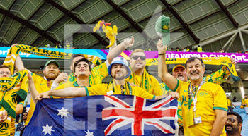 2022-11-30 - Australia fans during the FIFA World Cup 2022, Group D football match between Australia and Denmark on November 30, 2022 at Al-Janoub Stadium in Al-Wakrah, Qatar - FOOTBALL - WORLD CUP 2022 - AUSTRALIA V DENMARK - FIFA WORLD CUP - SOCCER