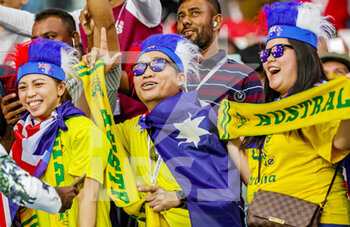 2022-11-30 - Australia fans during the FIFA World Cup 2022, Group D football match between Australia and Denmark on November 30, 2022 at Al-Janoub Stadium in Al-Wakrah, Qatar - FOOTBALL - WORLD CUP 2022 - AUSTRALIA V DENMARK - FIFA WORLD CUP - SOCCER