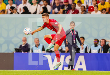 2022-11-30 - Joakim Maehle (5) of Denmark during the FIFA World Cup 2022, Group D football match between Australia and Denmark on November 30, 2022 at Al-Janoub Stadium in Al-Wakrah, Qatar - FOOTBALL - WORLD CUP 2022 - AUSTRALIA V DENMARK - FIFA WORLD CUP - SOCCER