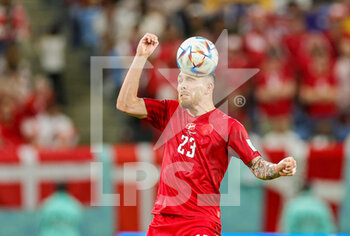 2022-11-30 - Pierre-Emile Hojbjerg (23) of Denmark during the FIFA World Cup 2022, Group D football match between Australia and Denmark on November 30, 2022 at Al-Janoub Stadium in Al-Wakrah, Qatar - FOOTBALL - WORLD CUP 2022 - AUSTRALIA V DENMARK - FIFA WORLD CUP - SOCCER