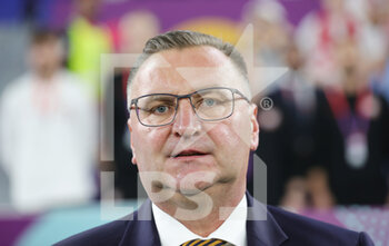 2022-11-30 - Head coach Czeslaw Michniewicz of Poland during the FIFA World Cup 2022, Group C football match between Poland and Argentina on November 30, 2022 at Stadium 974 in Doha, Qatar - FOOTBALL - WORLD CUP 2022 - POLAND V ARGENTINA - FIFA WORLD CUP - SOCCER