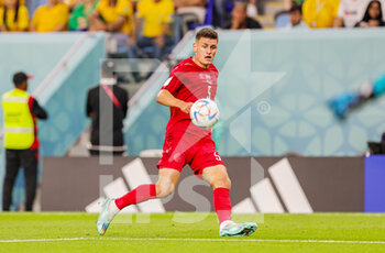 2022-12-01 - Joakim Maehle (5) of Denmark during the FIFA World Cup 2022, Group D football match between Australia and Denmark on November 30, 2022 at Al-Janoub Stadium in Al-Wakrah, Qatar - FOOTBALL - WORLD CUP 2022 - AUSTRALIA V DENMARK - FIFA WORLD CUP - SOCCER