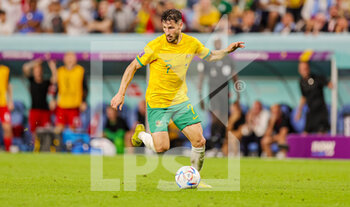 2022-12-01 - Matthew Leckie (7) of Australia during the FIFA World Cup 2022, Group D football match between Australia and Denmark on November 30, 2022 at Al-Janoub Stadium in Al-Wakrah, Qatar - FOOTBALL - WORLD CUP 2022 - AUSTRALIA V DENMARK - FIFA WORLD CUP - SOCCER