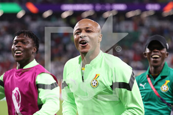 2022-11-28 - Andre Ayew of Ghana celebrates the victory following the FIFA World Cup 2022, Group H football match between South Korea Republic and Ghana on November 28, 2022 at Education City Stadium in Doha, Qatar - FOOTBALL - WORLD CUP 2022 - KOREA REPUBLIC V GHANA - FIFA WORLD CUP - SOCCER