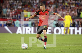 2022-12-01 - Timothy Castagne of Belgium during the FIFA World Cup 2022, Group F football match between Croatia and Belgium on December 1, 2022 at Ahmad Bin Ali Stadium in Ar-Rayyan, Qatar - FOOTBALL - WORLD CUP 2022 - CROATIA V BELGIUM - FIFA WORLD CUP - SOCCER