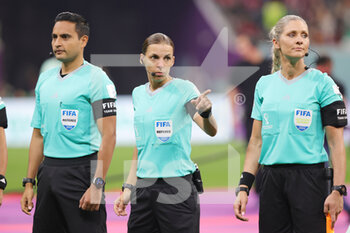 2022-12-01 - Referee Stephanie Frappart (France), Referee Neuza Ines Back (Brazil) during the FIFA World Cup 2022, Group E football match between Costa Rica and Germany on December 1, 2022 at Al Bayt Stadium in Al Khor, Qatar - FOOTBALL - WORLD CUP 2022 - COSTA RICA V GERMANY - FIFA WORLD CUP - SOCCER