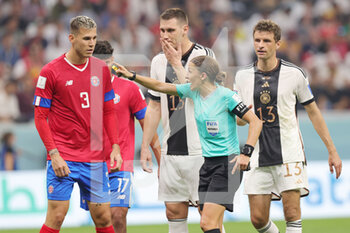 2022-12-01 - Referee Stephanie Frappart during the FIFA World Cup 2022, Group E football match between Costa Rica and Germany on December 1, 2022 at Al Bayt Stadium in Al Khor, Qatar - FOOTBALL - WORLD CUP 2022 - COSTA RICA V GERMANY - FIFA WORLD CUP - SOCCER