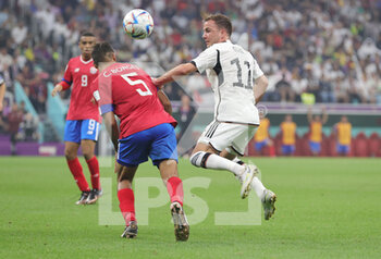 2022-12-01 - Mario Gotze of Germany, Celso Borges of Costa Rica during the FIFA World Cup 2022, Group E football match between Costa Rica and Germany on December 1, 2022 at Al Bayt Stadium in Al Khor, Qatar - FOOTBALL - WORLD CUP 2022 - COSTA RICA V GERMANY - FIFA WORLD CUP - SOCCER