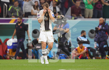 2022-12-01 - Lukas Klostermann of Germany looks dejected during the FIFA World Cup 2022, Group E football match between Costa Rica and Germany on December 1, 2022 at Al Bayt Stadium in Al Khor, Qatar - FOOTBALL - WORLD CUP 2022 - COSTA RICA V GERMANY - FIFA WORLD CUP - SOCCER