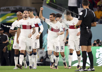 2022-12-02 - Ricardo Horta of Portugal celebrates his goal with teammates during the FIFA World Cup 2022, Group H football match between Korea Republic and Portugal on December 2, 2022 at Education City Stadium in Doha, Qatar - FOOTBALL - WORLD CUP 2022 - KOREA REPUBLIC V PORTUGAL - FIFA WORLD CUP - SOCCER