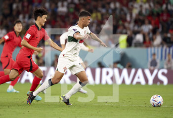 2022-12-02 - Matheus Nunes of Portugal, Hwang In-Beom of South Korea (left) during the FIFA World Cup 2022, Group H football match between Korea Republic and Portugal on December 2, 2022 at Education City Stadium in Doha, Qatar - FOOTBALL - WORLD CUP 2022 - KOREA REPUBLIC V PORTUGAL - FIFA WORLD CUP - SOCCER