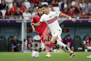 2022-12-02 - Andre Silva of Portugal, Jung Woo-Young of South Korea during the FIFA World Cup 2022, Group H football match between Korea Republic and Portugal on December 2, 2022 at Education City Stadium in Doha, Qatar - FOOTBALL - WORLD CUP 2022 - KOREA REPUBLIC V PORTUGAL - FIFA WORLD CUP - SOCCER