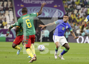 2022-12-02 - Gabriel Jesus of Brazil during the FIFA World Cup 2022, Group G football match between Cameroon and Brazil on December 2, 2022 at Lusail Stadium in Al Daayen, Qatar - FOOTBALL - WORLD CUP 2022 - CAMEROON V BRAZIL - FIFA WORLD CUP - SOCCER