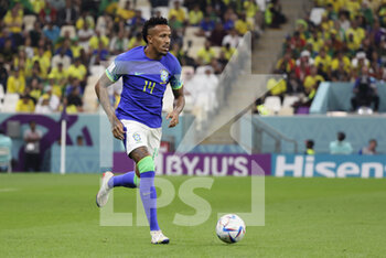 2022-12-02 - Eder Militao of Brazil during the FIFA World Cup 2022, Group G football match between Cameroon and Brazil on December 2, 2022 at Lusail Stadium in Al Daayen, Qatar - FOOTBALL - WORLD CUP 2022 - CAMEROON V BRAZIL - FIFA WORLD CUP - SOCCER