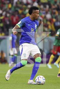 2022-12-02 - Eder Militao of Brazil during the FIFA World Cup 2022, Group G football match between Cameroon and Brazil on December 2, 2022 at Lusail Stadium in Al Daayen, Qatar - FOOTBALL - WORLD CUP 2022 - CAMEROON V BRAZIL - FIFA WORLD CUP - SOCCER