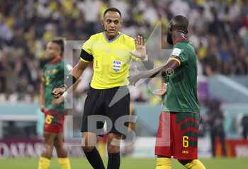 2022-12-02 - Referee Ismail Elfath of Morocco during the FIFA World Cup 2022, Group G football match between Cameroon and Brazil on December 2, 2022 at Lusail Stadium in Al Daayen, Qatar - FOOTBALL - WORLD CUP 2022 - CAMEROON V BRAZIL - FIFA WORLD CUP - SOCCER