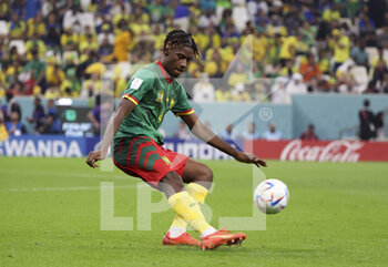 2022-12-02 - Christopher Wooh of Cameroon during the FIFA World Cup 2022, Group G football match between Cameroon and Brazil on December 2, 2022 at Lusail Stadium in Al Daayen, Qatar - FOOTBALL - WORLD CUP 2022 - CAMEROON V BRAZIL - FIFA WORLD CUP - SOCCER
