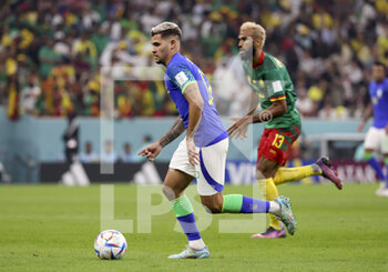 2022-12-02 - Bruno Guimaraes of Brazil during the FIFA World Cup 2022, Group G football match between Cameroon and Brazil on December 2, 2022 at Lusail Stadium in Al Daayen, Qatar - FOOTBALL - WORLD CUP 2022 - CAMEROON V BRAZIL - FIFA WORLD CUP - SOCCER