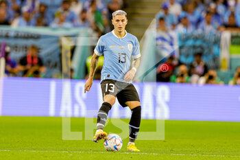 2022-12-03 - Guillermo Varela (13) of Uruguay during the FIFA World Cup 2022, Group H football match between Ghana and Uruguay on December 2, 2022 at Al-Janoub Stadium in Al-Wakrah, Qatar - FOOTBALL - WORLD CUP 2022 - GHANA V URUGUAY - FIFA WORLD CUP - SOCCER