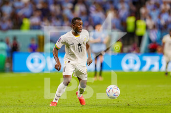 2022-12-03 - Osman Bukari (11) of Ghana during the FIFA World Cup 2022, Group H football match between Ghana and Uruguay on December 2, 2022 at Al-Janoub Stadium in Al-Wakrah, Qatar - FOOTBALL - WORLD CUP 2022 - GHANA V URUGUAY - FIFA WORLD CUP - SOCCER