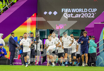 2022-12-04 - Lionel Messi (10) of Argentina leads out the team for the warm up during the FIFA World Cup 2022, Round of 16 football match between Argentina and Australia on December 3, 2022 at Ahmad Bin Ali Stadium in Al Rayyan, Qatar - FOOTBALL - WORLD CUP 2022 - 1/8 - ARGENTINA V AUSTRALIA - FIFA WORLD CUP - SOCCER