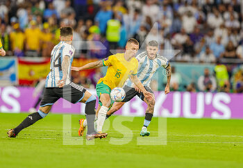 2022-12-04 - Mitchell Duke (15) of Australia during the FIFA World Cup 2022, Round of 16 football match between Argentina and Australia on December 3, 2022 at Ahmad Bin Ali Stadium in Al Rayyan, Qatar - FOOTBALL - WORLD CUP 2022 - 1/8 - ARGENTINA V AUSTRALIA - FIFA WORLD CUP - SOCCER