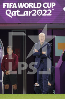 2022-12-04 - Coach of France Didier Deschamps during the FIFA World Cup 2022, Round of 16 football match between France and Poland on December 4, 2022 at Al Thumama Stadium in Doha, Qatar - FOOTBALL - WORLD CUP 2022 - 1/8 - FRANCE V POLAND - FIFA WORLD CUP - SOCCER