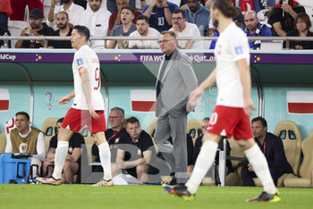 2022-12-04 - Coach of Poland Czeslaw Michniewicz during the FIFA World Cup 2022, Round of 16 football match between France and Poland on December 4, 2022 at Al Thumama Stadium in Doha, Qatar - FOOTBALL - WORLD CUP 2022 - 1/8 - FRANCE V POLAND - FIFA WORLD CUP - SOCCER